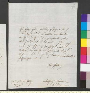 Brief von Jagemann (Heygendorf), Henriette Karoline Friederike an Goethe, Johann Wolfgang von