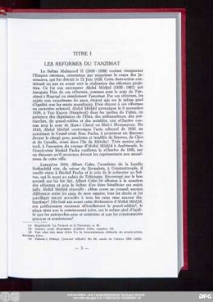 Titre I Les Reformes Du Tanzimat