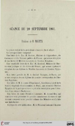 Séance du 20 septembre 1861