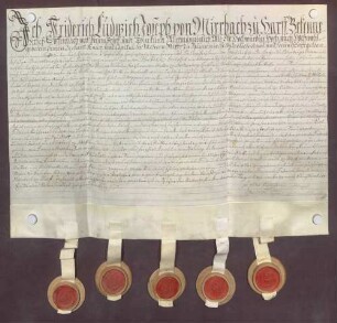 Instrumentum probationis des Friedrich Ludwig von Mirbach.