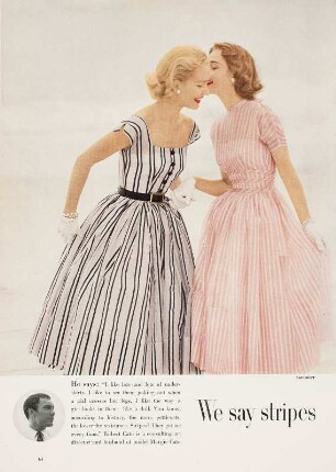 Modeaufnahme, Modelle Eunice Sherman und June Cross, Tearsheet (Mademoiselle)