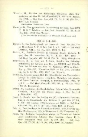 Nachträge zur Literatur von 1905