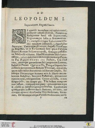 Ad Leopoldum I. Imperatorem Augustissimum