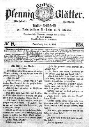 No. 19, Sonnabend, den 8. Mai