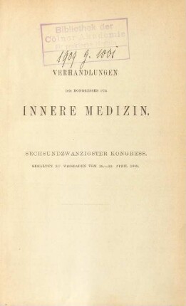26: Wiesbaden, 19. - 22. April 1909