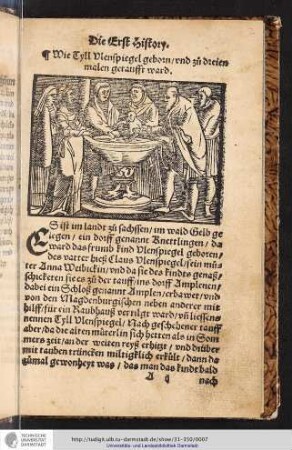 Die Erst History Wie Tyll Vlenspiegel geboren und zu dreien malen getaufft ward