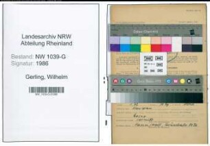 Entnazifizierung Wilhelm Gerling , geb. 21.01.1909 (Beamter)