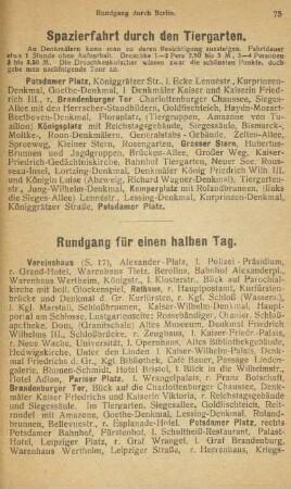 Rundgang für einen halben Tag
