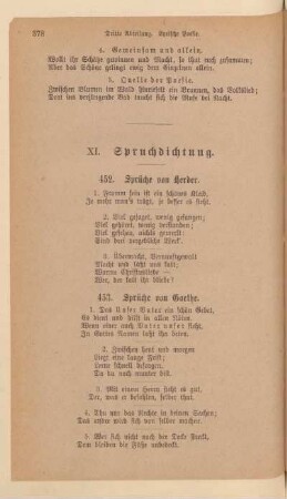 XI. Spruchdichtung