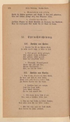 XI. Spruchdichtung