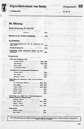 Nr. 89, 22. Juni 1978