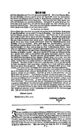 XIX. Brief
