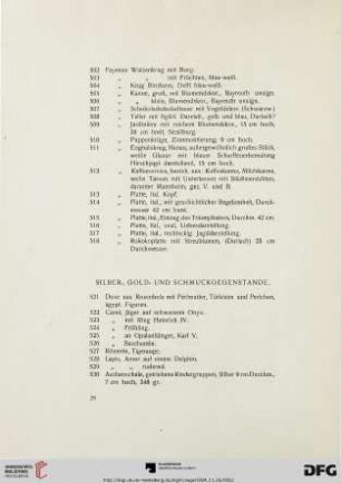 Silber-, Gold- und Schmuckgegenstande (Nr. 521-560)