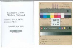 Entnazifizierung Max Sandstroem , geb. 12.07.1914 (Beamter)