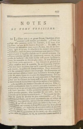 Notes du tome troisième