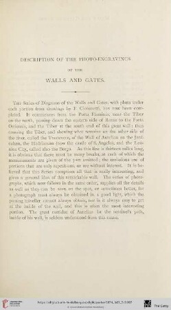Description of the Photo-Engravings of the Walls and Gates (Plate I - XI)