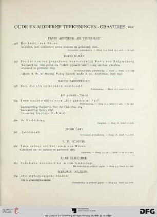Oude en moderne teekeningen – gravures, enz. (Nr. 556-599)