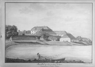Paulucci-Album-Livland — Ansicht der Ruine des Schlosses zu Burtneck von der Ost-Seite, Folio Seite 42