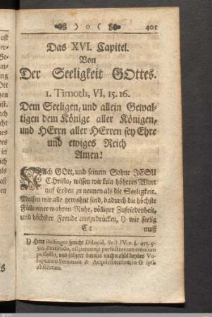 Das XVI. Capitel. Von Der Seeligkeit Gottes.