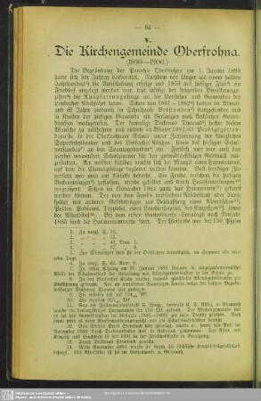 V. Die Kirchegemeinde Oberfrohna