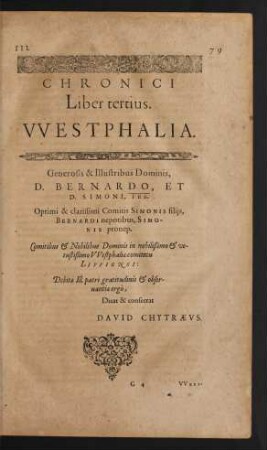 Chronici Liber tertius. Westphalia.