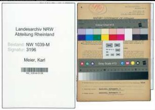 Entnazifizierung Karl Meier , geb. 29.05.1914 (Bankangestellter)