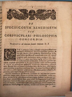 De specificorum remediorum cum corpusculari philosophia concordia