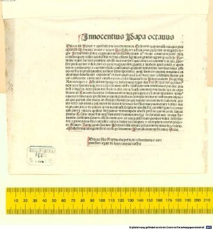 Breve "Ex litteris tuis". Rom, 1489.12.09.