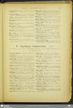 II. Augsburger Bezirksverein.