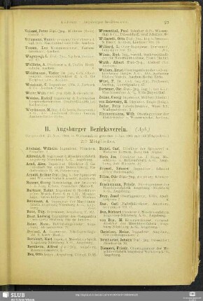 II. Augsburger Bezirksverein.