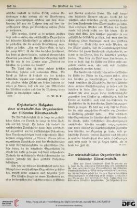 1: Zur wirtschaftlichen Organisation der bildenden Künstlerschaft