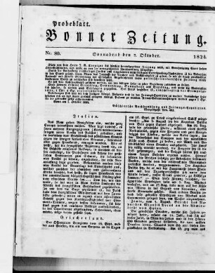 Bonner Zeitung. 1824-1830