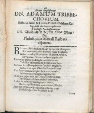 Gratulatio [Beiträger: D. G. Morhofius.]