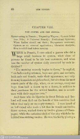 Chapter VIII. The oyster and the doctor