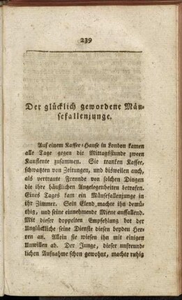 Der glücklich gewordene Mäusefallenjunge. - Der Hase.