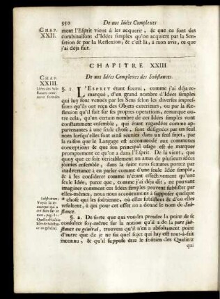 Chapitre XXIII. De nos Idées Complexes des Substances