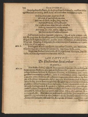 Ad Caput VII. De Electoribus Secularibus in genere.