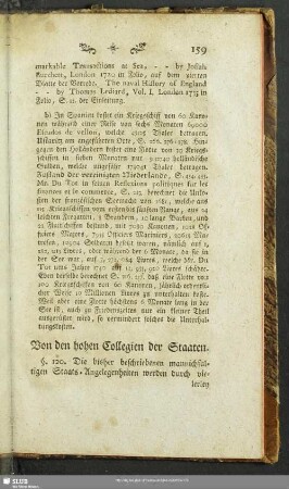 Von den hohen Collegien der Staaten