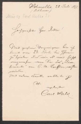 Brief an Franz Wüllner : 28.07.1897