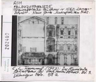 Rom: Palazzo Farnese, Schnitt um 1560