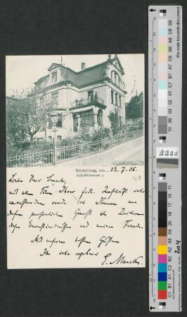 Postkarte an Werner von Melle