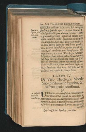 Caput IV. De Vero Theologiae Moralis Subiecto, homine regenito, & in statu gratiae constituto.