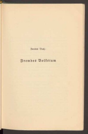 Zweites Buch: Fremdes Volkstum