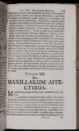 Titulus XIII. De Maxillarum Affectibus