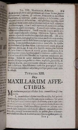 Titulus XIII. De Maxillarum Affectibus