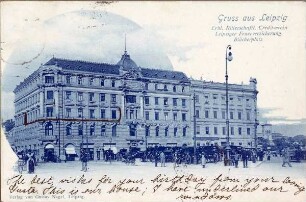 Gruß aus Leipzig : erbl.-ritterschaftl. Kreditverein; Leipziger Feuerversicherung; Blücherplatz