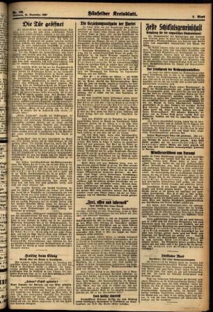 Zweite Ausgabe vom Mittwoch, den 24. November 1937.