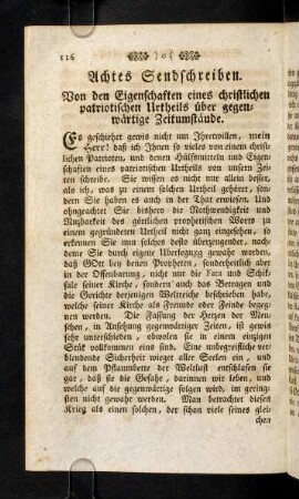 116-135, Achtes Sendschreiben.