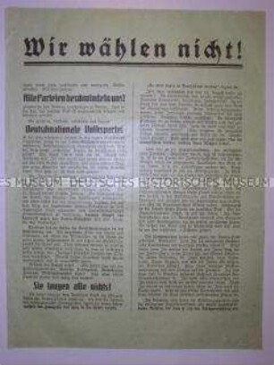 Propagandaflugblatt der Nationalsozialistischen Freiheitsbewegung zur Reichstagswahl 1924
