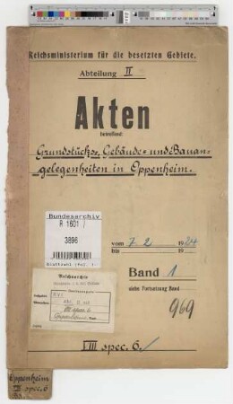 Grundstücks-, Gebäude- und Bauangelegenheiten in Oppenheim